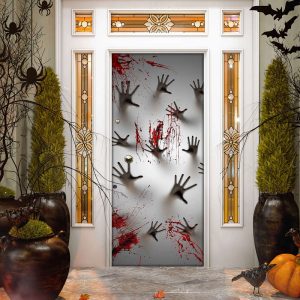 Blood Hands Halloween Door Cover Halloween…