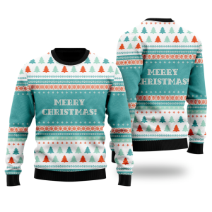 Blue Merry Christmas Ugly Christmas Sweater,…