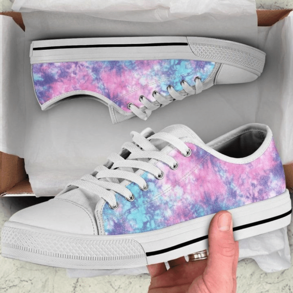 Blue Pink Cotton Candy Abstract Art Low Top Shoes  PN205242Sb