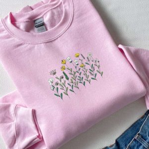 boho floral embroidered sweatshirt 2d crewneck sweatshirt best gift for family sws3238 2.jpeg