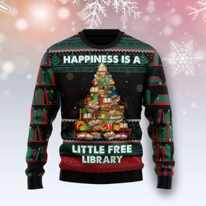 Book Free Library Ugly Christmas Sweater,…