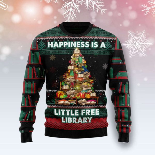 Book Free Library Ugly Christmas Sweater, Gift For Christmas, Unisex Crewneck Sweater