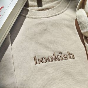 bookish embroidered sweatshirt 2d crewneck sweatshirt gift for family .jpeg
