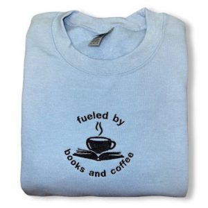 books and coffee embroidered sweatshirt 2d crewneck sweatshirt for family 1.jpeg