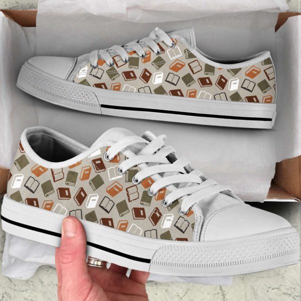 Books Pattern SK Low Top Shoes: Canvas Print Casual Fashion Gift