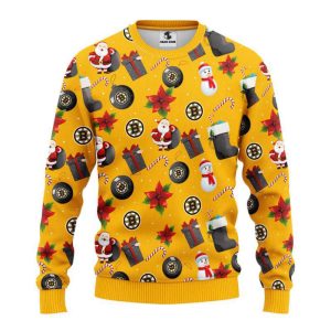 boston bruins santa claus snowman christmas ugly sweater gift for christmas .jpeg