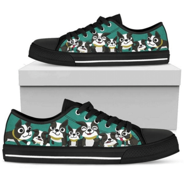 Boston Cat Terrier Low Top Shoes PN205331Sb  –  Trendy Footwear
