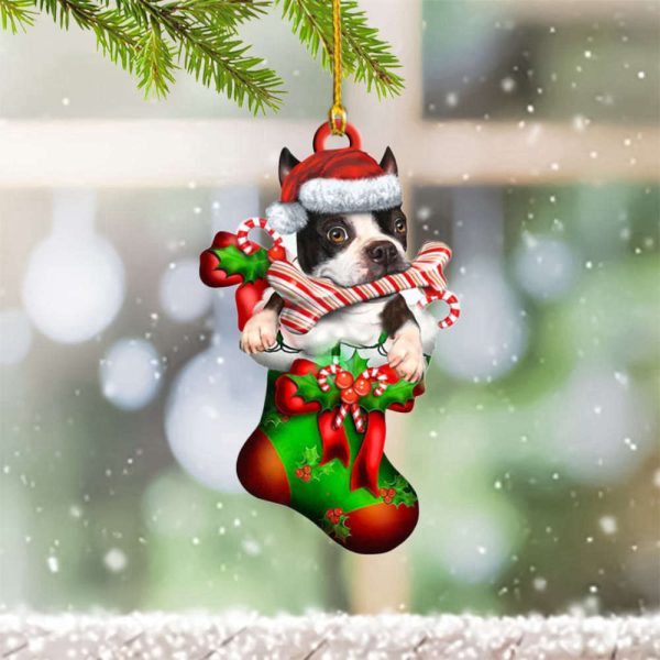 Boston Terrier Christmas Ornament 2023 Boston Terrier Ornaments Gifts