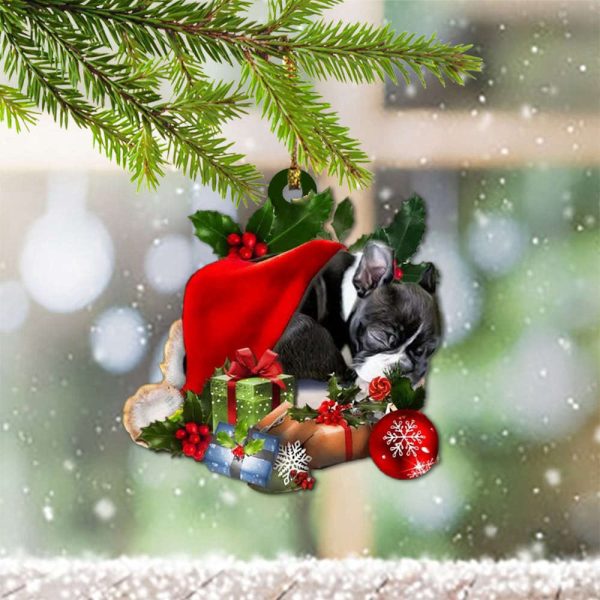 Boston Terrier Christmas Ornament 2023 Boston Terrier Theme Cute Xmas Ornaments Decor Gift