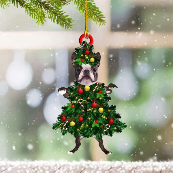 Boston Terrier Christmas Ornament Boston Terrier Lover Funny Christmas Tree Ornament