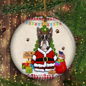 Boston Terrier Christmas Ornament Cute Dog…