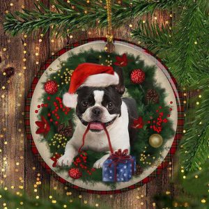 Boston Terrier Christmas Ornament Xmas Decorations…