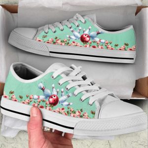 Stylish Bowling Flower Low Top Shoes…
