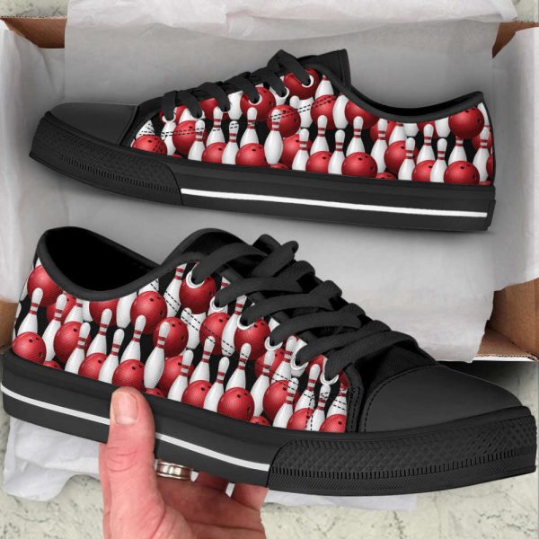 Canvas Print Bowling Pin Low Top Shoes – Trendy Fashion Casual