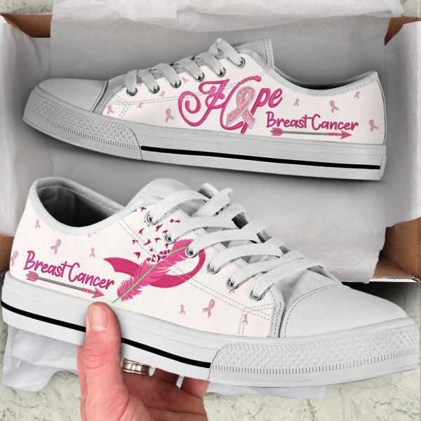 Breast Cancer Shoes Hope Low Top Shoes Canvas Shoes – Cancer Awareness