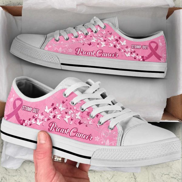 Breast Cancer Shoes Stomp Out Low Top Shoes Canvas Shoes