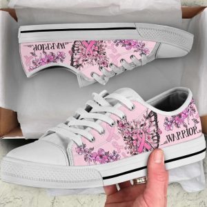 breast cancer shoes warrior butterfly flower low top shoes canvas shoes best gift for men and women cancer awareness 1.jpeg