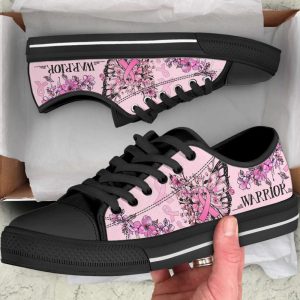 breast cancer shoes warrior butterfly flower low top shoes canvas shoes best gift for men and women cancer awareness.jpeg
