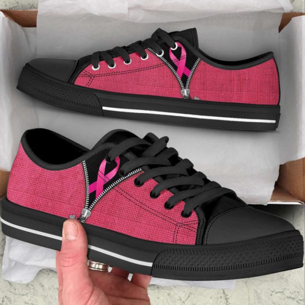 Breast Cancer Shoes Zipper Low Top Shoes Canvas Canvas Shoes