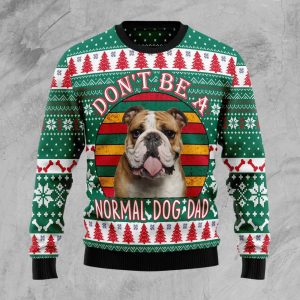 Bulldog Dog Dad Ugly Christmas Sweater…