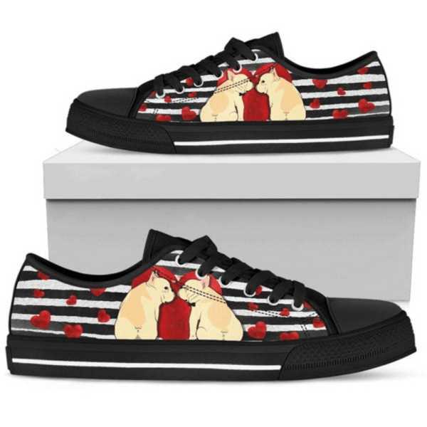 Shop Now for Stylish Bulldog Valentine Low Top Shoes: Wear Your Love