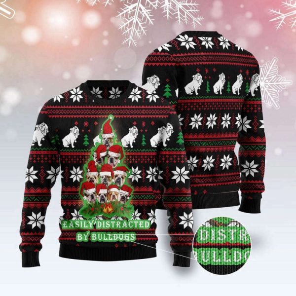 Bulldogs Tree Ugly Christmas Sweater, Gift For Christmas 2023