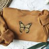 Butterfly  Embroidered Sweatshirt 2D Crewneck Sweatshirt Best Gift For Family