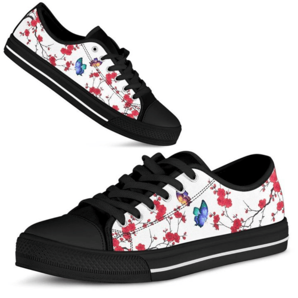 Butterfly Sakura Low Top Cherry Blossom Low Top Shoes  PN205279Sb