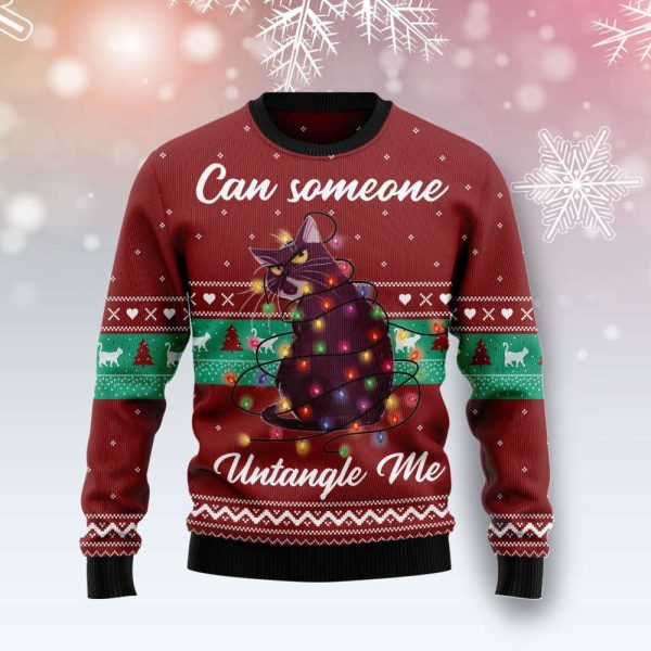 Can Someone Untangle Me Cat Ugly Christmas Sweater, Best Gift For Christmas 2023