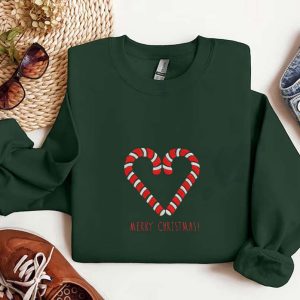 Candy Cane Embroidered Sweatshirt, Candy Cane…