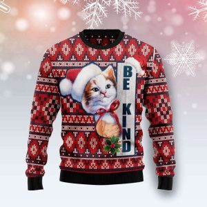 Cat Be Kind Ugly Christmas Sweater,…