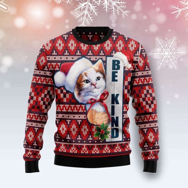 Cat Be Kind Ugly Christmas Sweater, Gift For Christmas 2023