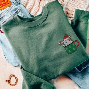 cat christmas sweatshirt embroidered coffee christmas sweater cute holiday kitten coffee xmas sweatshirt as christmas gift for cat owners 1.jpeg