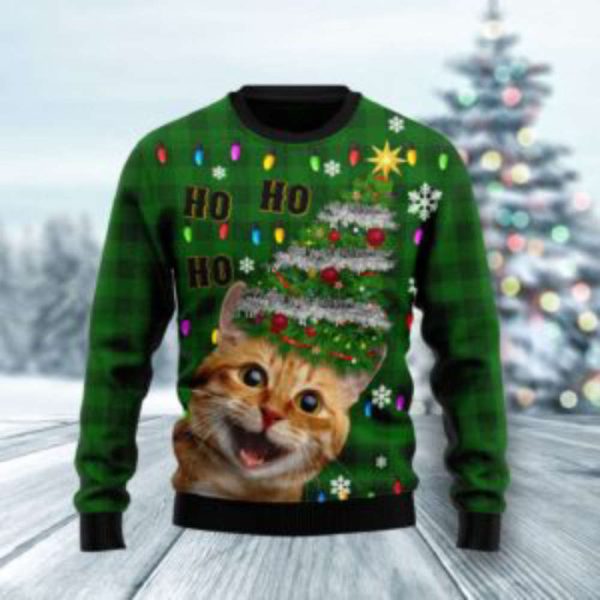 Cat Christmas Tree Ugly Christmas Sweater, Christmas Gift For Cat Lover