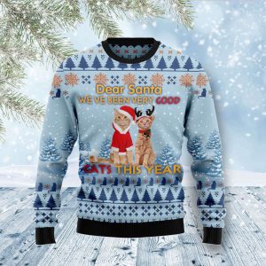 Cat Dear Santa Ugly Christmas Sweater,…