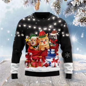 Cat Gifts Noel Ugly Christmas Sweater,…