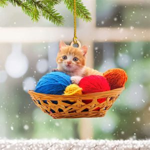 Cat Lover Knitting Ornament Knitted Christmas…