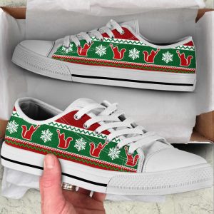 Cat Lover Christmas Knitted Low Top…