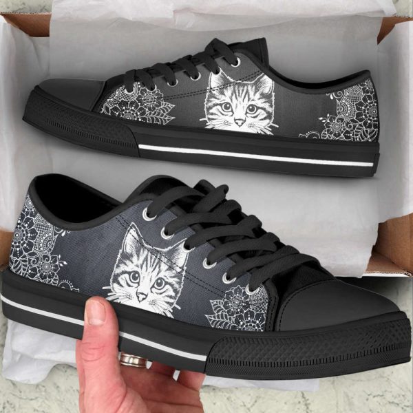 Flower Sketch Low Top Canvas Shoes – Best Cat Lover Shoes