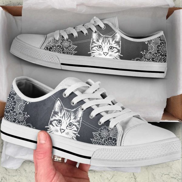 Flower Sketch Low Top Canvas Shoes – Best Cat Lover Shoes