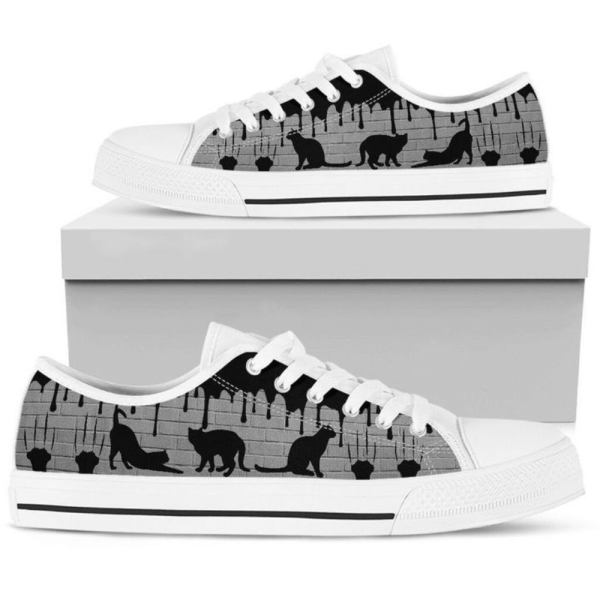 Cat Mom White Brick Wall Low Top Shoes  PN205364Sb – Trendy Footwear
