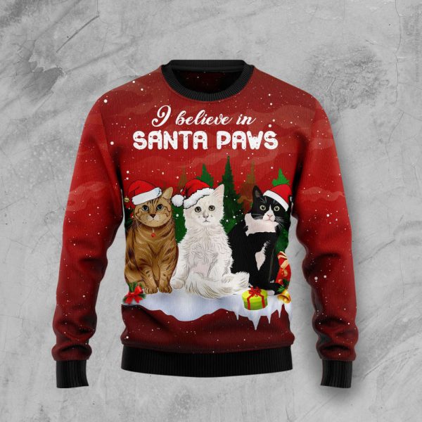 Cat Santa Paws Ugly Christmas Sweater,  For Men & Women, Best Gift For Christmas