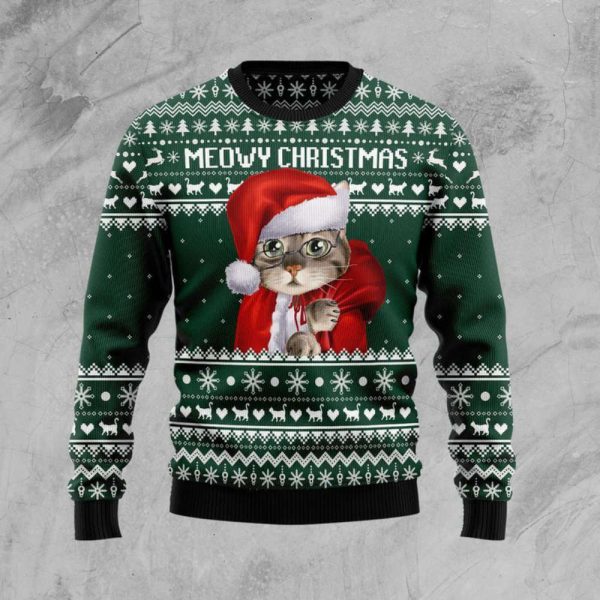 Cat Santa Ugly Christmas Sweater,  For Men & Women, Best Gift For Christmas