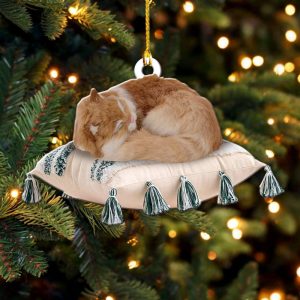 Cat Sleeping On Pillow Ornament Cat…