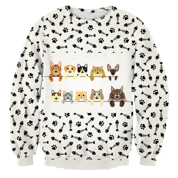 Cats And Their Backs For Unisex Ugly Christmas Sweater For Men And Women