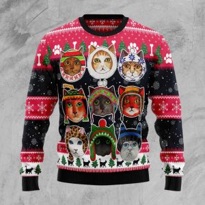 Cats In Winter Ugly Christmas Sweater,…