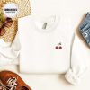 Cherries Embroidered Sweatshirt 2D Crewneck Sweatshirt For Men Women