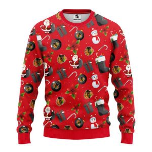 chicago blackhawks santa claus snowman christmas ugly sweater gift for christmas .jpeg