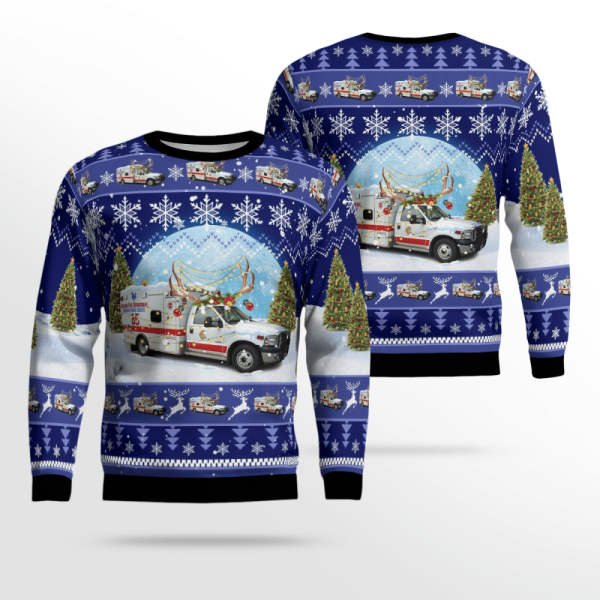 Chicago Fire Department Ambulance Ugly Christmas Sweater, Gift For Christmas