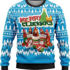Chicken Christmas Sweaters, Roosters Crewneck Sweatshirt,…